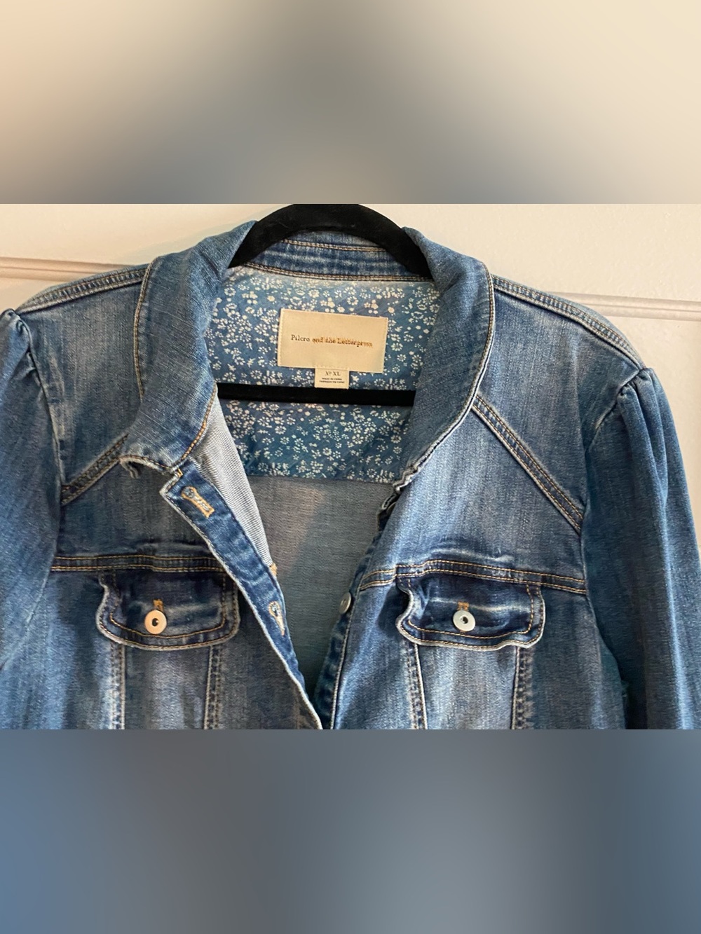 Anthropologie Pilcro and Letterpress Puff Sleeve Denim Jacket - Picture 2 of 3